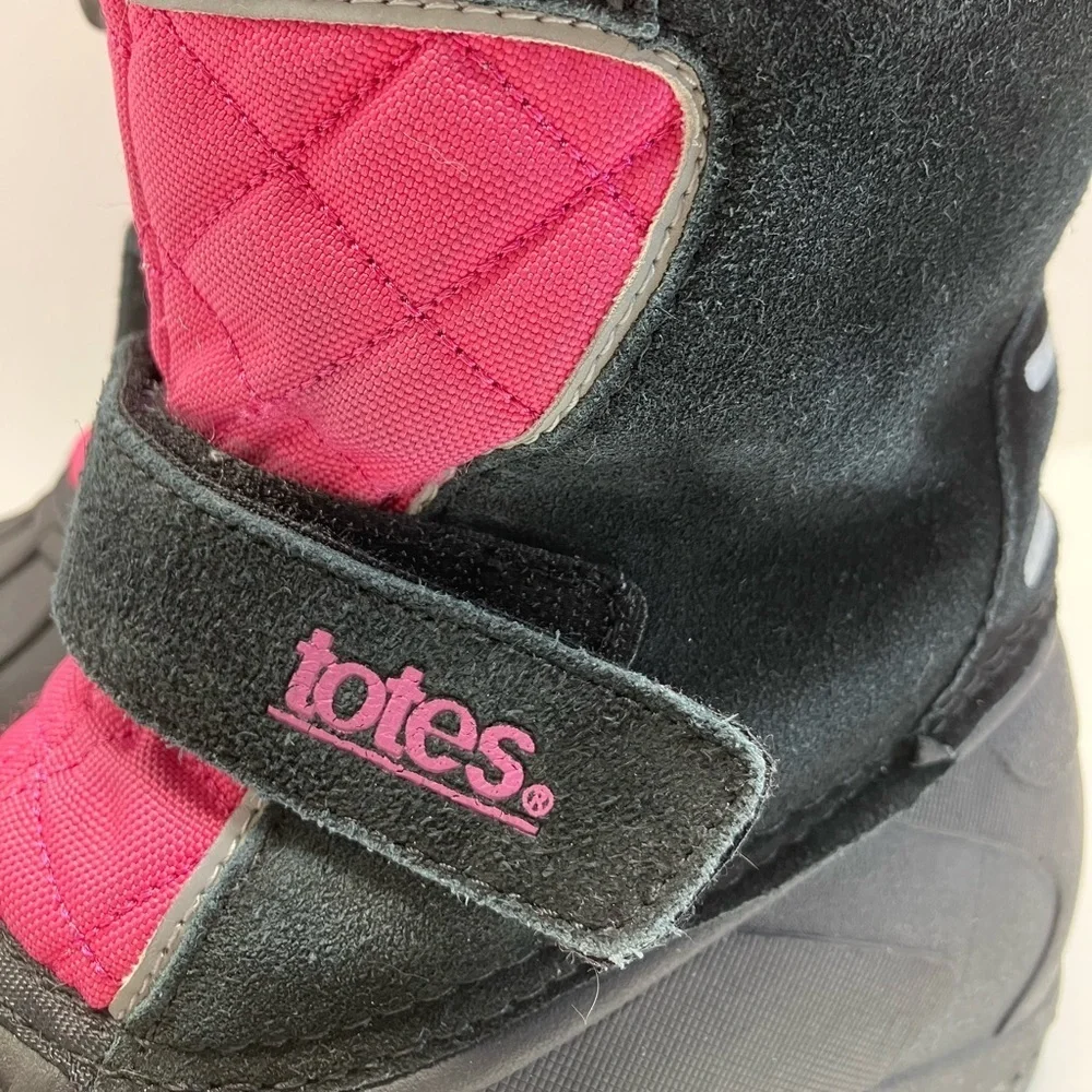 Totes “Jillian” Girl’s Winter/Cold Weather/Snow Boots,  2 Medium, Black/Pink